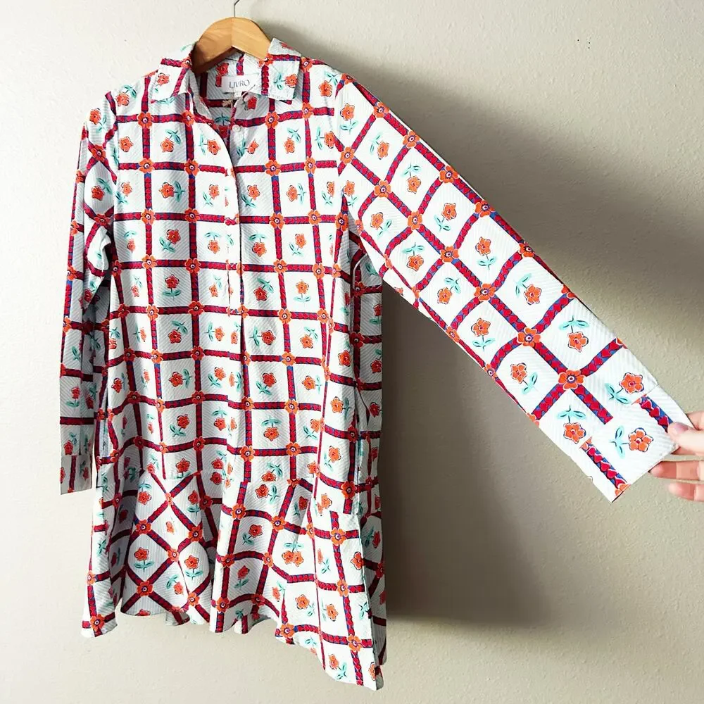 LIVRO Polly Mini Dress Mayflower A-Line Shirt‎ Dress Women's Size Large NEW - Picture 3 of 14